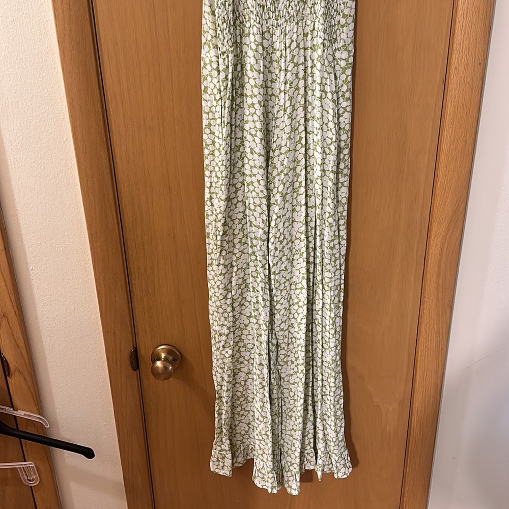 Faithfull the Brand Women’s Floral Smocked Sleeveless Jumpsuit Green Size 6-8 - Picture 8 of 15